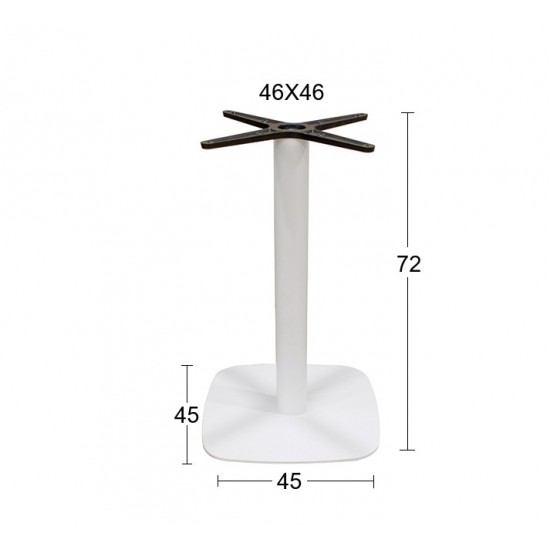 FLAT-S ΛΕΥΚΗ 45Χ45Χ72εκ.(Σ)ΒΑΣΗ ΜΕΤΑΛΛΙΚΗ