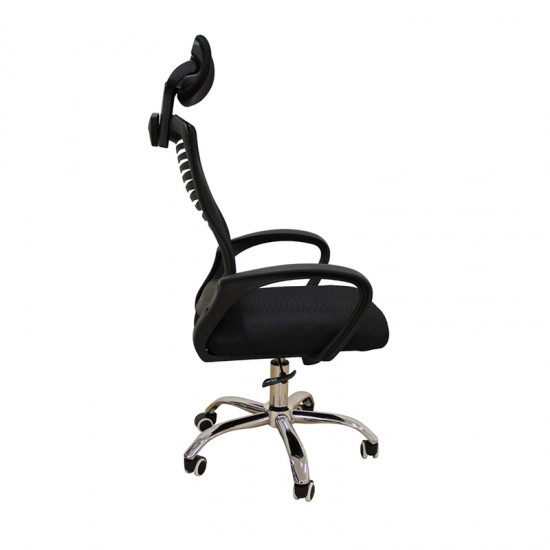 A1710 ΜΑΥΡΟ MESH ΠΟΛΥΘΡΟΝΑ ΓΡΑΦΕΙΟΥ 62Χ61Χ44-109/54-121εκ.