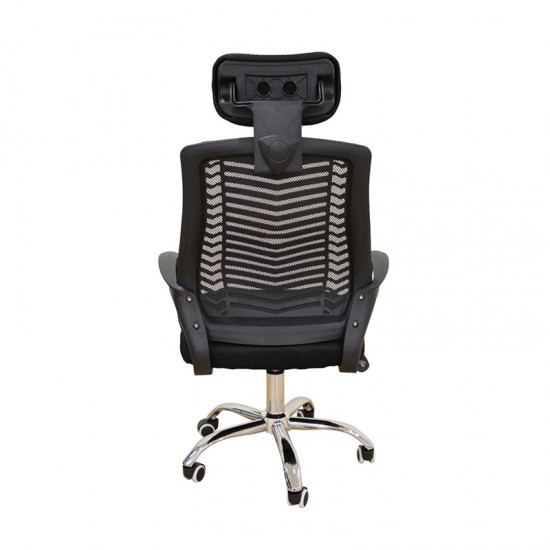 A1710 ΜΑΥΡΟ MESH ΠΟΛΥΘΡΟΝΑ ΓΡΑΦΕΙΟΥ 62Χ61Χ44-109/54-121εκ.