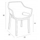 DORA DARK GREY ΠΟΛΥΘΡΟΝΑ ΠΟΛ/ΝΙΟΥ 58X59X80εκ.
