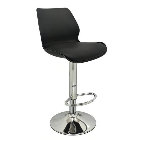 Σκαμπό Μπάρ 2τμχ Bar49 Black Pu/Pvc 39X45X102εκ.