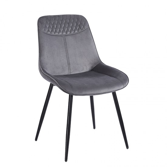 TEREA GREY VELVET ΥΦΑΣΜΑ ΚΑΡΕΚΛΑ ΜΕΤΑΛΛΙΚΗ 51X58X87εκ.