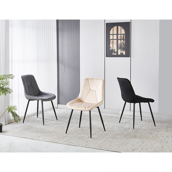 SILVIA GREY VELVET ΥΦΑΣΜΑ ΚΑΡΕΚΛΑ ΜΕΤΑΛΛΙΚΗ 51X58X87εκ.
