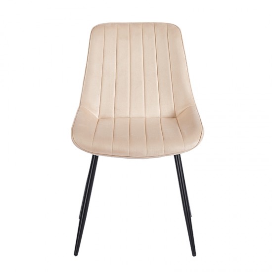 BONY BEIGE VELVET ΥΦΑΣΜΑ ΚΑΡΕΚΛΑ ΜΕΤΑΛΛΙΚΗ 51X58X87εκ.