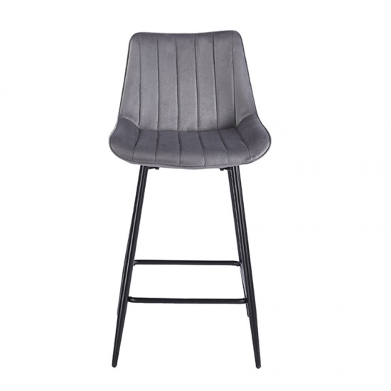 REPO GREY VELVET ΥΦΑΣΜΑ 66εκ. ΣΚΑΜΠΟ ΜΕΤΑΛΛΙΚΟ 48X49X66-96εκ.