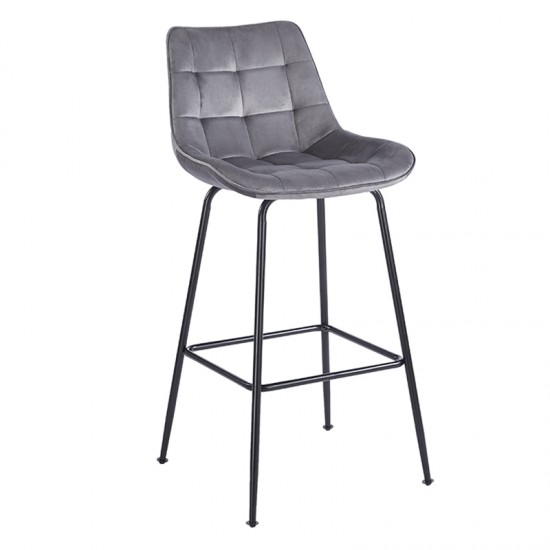 ERMINA GREY VELVET ΥΦΑΣΜΑ 75εκ. ΣΚΑΜΠΟ ΜΕΤΑΛΛΙΚΟ 49X50X75-104εκ.