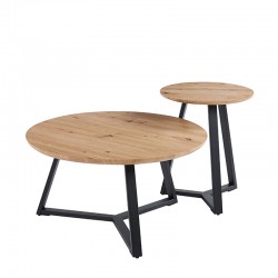 ALEX SET 2τμχ. SONOMA OAK Φ45Χ55εκ. & Φ80Χ41εκ. ΤΡΑΠΕΖΙ ΣΑΛΟΝΙΟΥ