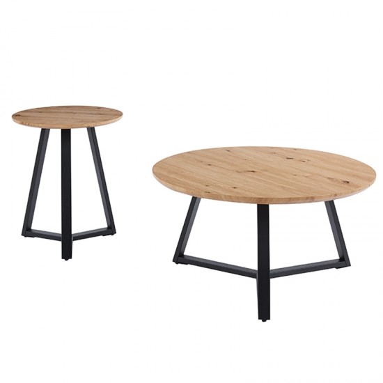 ALEX SET 2τμχ. SONOMA OAK Φ45Χ55εκ. & Φ80Χ41εκ. ΤΡΑΠΕΖΙ ΣΑΛΟΝΙΟΥ