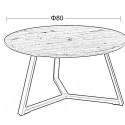ALEX SONOMA OAK Φ80Χ41εκ. ΤΡΑΠΕΖΙ ΣΑΛΟΝΙΟΥ