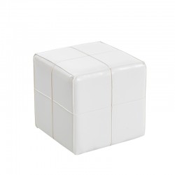 ENZO WHITE PU ΣΚΑΜΠΟ 31X31X31εκ.