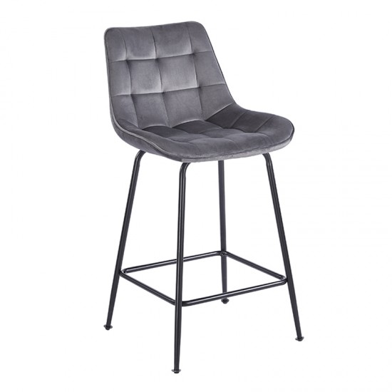 ERMINA GREY VELVET ΥΦΑΣΜΑ 64εκ. ΣΚΑΜΠΟ ΜΕΤΑΛΛΙΚΟ 49X50X64-94εκ.