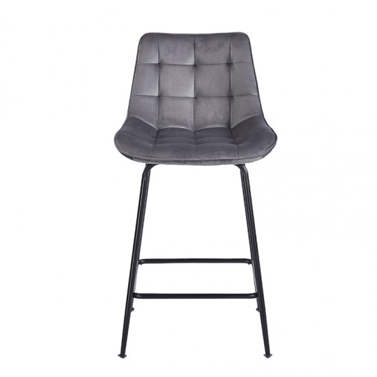 ERMINA GREY VELVET ΥΦΑΣΜΑ 64εκ. ΣΚΑΜΠΟ ΜΕΤΑΛΛΙΚΟ 49X50X64-94εκ.