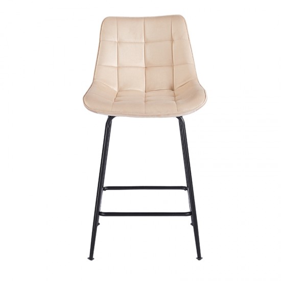 ERMINA BEIGE VELVET ΥΦΑΣΜΑ 64εκ. ΣΚΑΜΠΟ ΜΕΤΑΛΛΙΚΟ 49X50X64-94εκ.