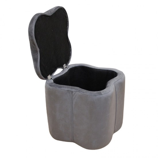 FIONA ΣΚΑΜΠΟ VELVET GREY ΜΕ ΑΠΟΘ. ΧΩΡΟ 30X30X34εκ.