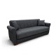 VAVEL DARK GREY ΥΦΑΣΜΑ 3ΘΕΣΙΟΣ ΚΑΝΑΠΕΣ/ΚΡΕΒΑΤΙ ΜΕ ΑΠΟΘ.ΧΩΡΟ 216X85X80εκ.