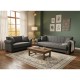 VAVEL DARK GREY ΥΦΑΣΜΑ 3ΘΕΣΙΟΣ ΚΑΝΑΠΕΣ/ΚΡΕΒΑΤΙ ΜΕ ΑΠΟΘ.ΧΩΡΟ 216X85X80εκ.
