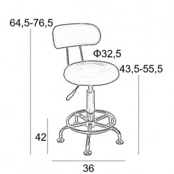 BAR73 ΛΕΥΚΟ PU(Σ2)ΣΚΑΜΠΟ ΜΕ ΑΜΟΡΤΙΣΕΡ 36Χ42Χ76.5εκ.