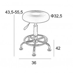 BAR71 ΛΕΥΚΟ PU(Σ2)ΣΚΑΜΠΟ ΜΕ ΑΜΟΡΤΙΣΕΡ 36X42X43.5-55.5εκ.