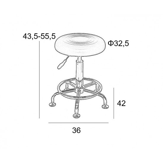 BAR71 ΜΑΥΡΟ PU(Σ2)ΣΚΑΜΠΟ ΜΕ ΑΜΟΡΤΙΣΕΡ 36X42X43.5-55.5εκ.