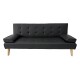 MERYL BLACK PU ΚΑΝΑΠΕΣ ΚΡΕΒΑΤΙ 170X81X74εκ.