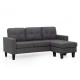 LIANA S DARK GREY ΥΦΑΣΜΑ ΚΑΝΑΠΕΣ ΓΩΝΙΑ 185Χ126X84εκ.