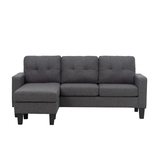 LIANA S DARK GREY ΥΦΑΣΜΑ ΚΑΝΑΠΕΣ ΓΩΝΙΑ 185Χ126X84εκ.