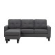 LIANA S DARK GREY ΥΦΑΣΜΑ ΚΑΝΑΠΕΣ ΓΩΝΙΑ 185Χ126X84εκ.