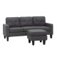 LIANA S DARK GREY ΥΦΑΣΜΑ ΚΑΝΑΠΕΣ ΓΩΝΙΑ 185Χ126X84εκ.