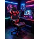 A9937 ΜΑΥΡΟ/ΚΟΚΚΙΝΟ PVC ΠΟΛΥΘΡΟΝΑ GAMING/ΜΕ ΥΠΟΠΟΔΙΟ 64X59X43-112/53-125εκ.