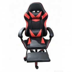 A9937 ΜΑΥΡΟ/ΚΟΚΚΙΝΟ PVC ΠΟΛΥΘΡΟΝΑ GAMING/ΜΕ ΥΠΟΠΟΔΙΟ 64X59X43-112/53-125εκ.