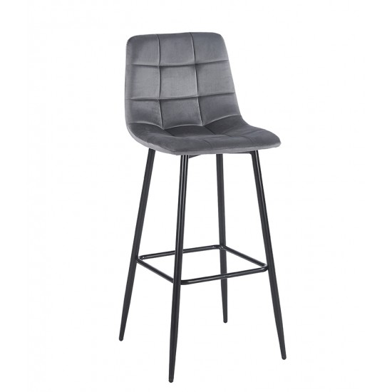 NORA GREY VELVET ΥΦΑΣΜΑ 75εκ. ΣΚΑΜΠΟ ΜΕΤΑΛΛΙΚΟ 45X42X75-110εκ.