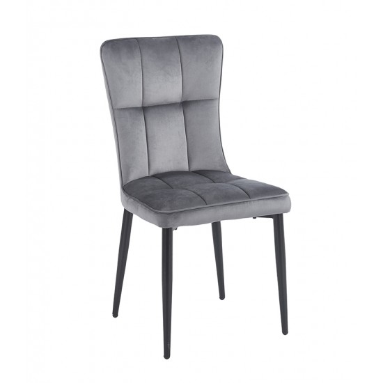 SELIN GREY VELVET ΥΦΑΣΜΑ ΚΑΡΕΚΛΑ ΜΕΤΑΛΛΙΚΗ 46X54X91εκ.