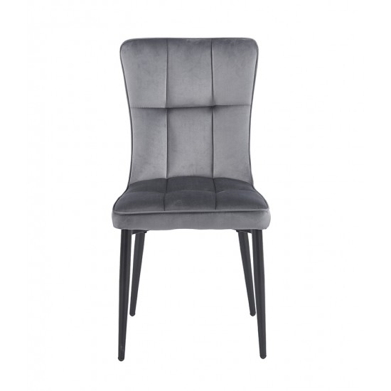 SELIN GREY VELVET ΥΦΑΣΜΑ ΚΑΡΕΚΛΑ ΜΕΤΑΛΛΙΚΗ 46X54X91εκ.