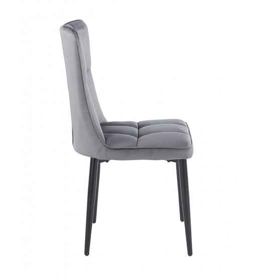 SELIN GREY VELVET ΥΦΑΣΜΑ ΚΑΡΕΚΛΑ ΜΕΤΑΛΛΙΚΗ 46X54X91εκ.
