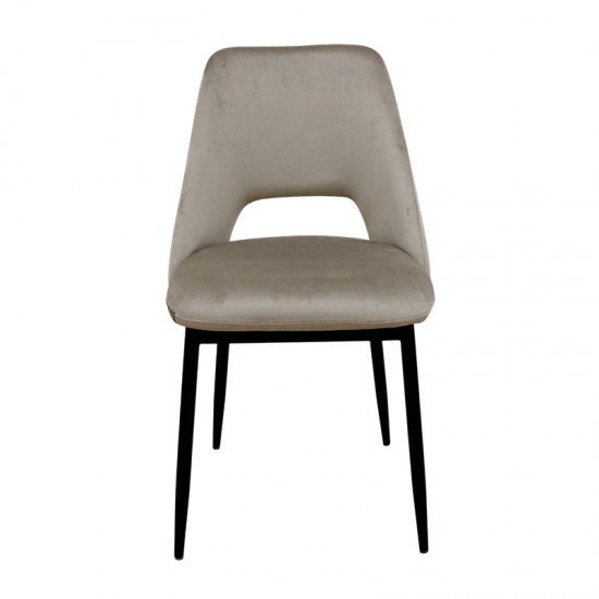 MADISON CAPPUCCINO VELVET ΥΦΑΣΜΑ ΚΑΡΕΚΛΑ ΜΕΤΑΛΛΙΚΗ 45X54X83εκ.