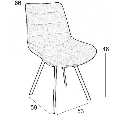 MIRA CAPPUCCINO VELVET ΥΦΑΣΜΑ ΚΑΡΕΚΛΑ ΜΕΤΑΛΛΙΚΗ 53X59X86εκ.