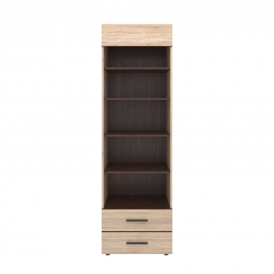 Βιβλιοθήκη Solo 2S 60x41x197 Sonoma με Wenge και MDF Καμπυλωτό τελείωμα