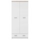 Ντουλάπα Δίφυλλη Top Mix Λευκή με Sonoma 80x57x183cm