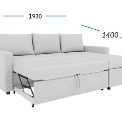Concept Γωνιακός Καναπές Κρεβάτι με Αναστρέψιμη Γωνία & Αποθηκευτικό Χώρο Γκρι 218x153x80cm.