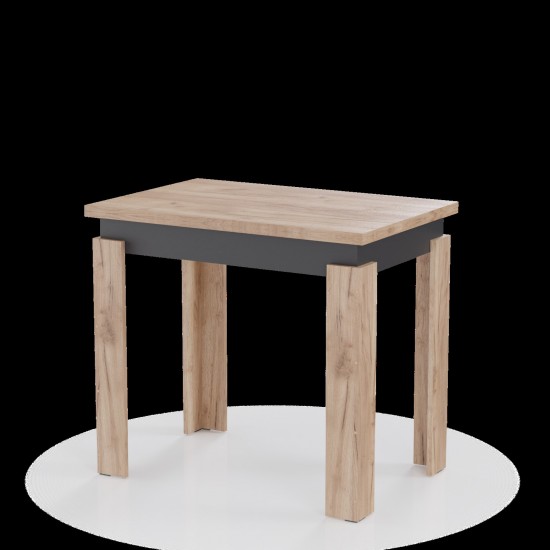 Τραπέζι Επεκτεινόμενο Κουζίνας Family Χρυσό Δρυς-Ανθρακί 90x60x77cm