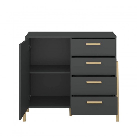 Μπουφές Belle Ανθρακί 102.5x41x91cm