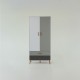 Ντουλάπα Timmy 2D2S Λευκό-Γραφίτη-Γκρι 90x50x199cm
