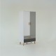 Ντουλάπα Timmy 2D2S Λευκό-Γραφίτη-Γκρι 90x50x199cm