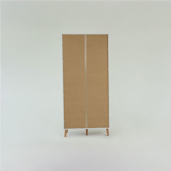 Ντουλάπα Timmy 2D2S Λευκό-Γραφίτη-Γκρι 90x50x199cm
