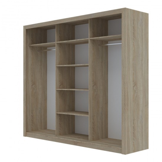 Ντουλάπα Grandio Σονόμα με καθρέφτη 250x60x215cm