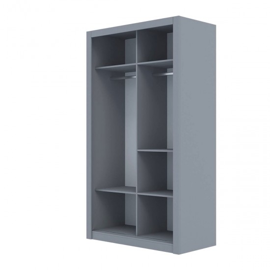 Ντουλάπα Linea Γκρι με καθρέφτη 120x60x215cm