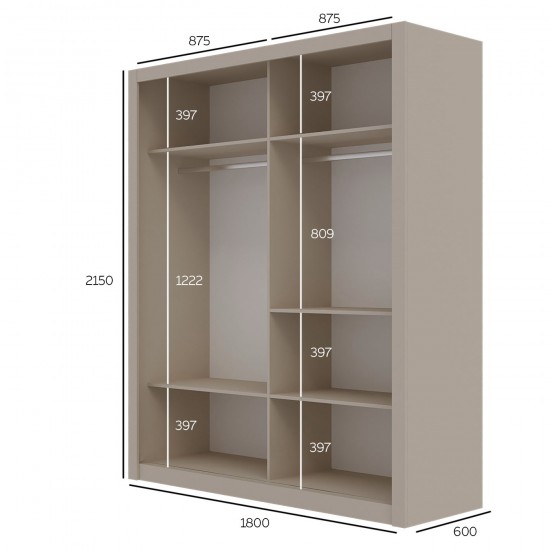 Ντουλάπα Reflex Cashmere 180x60x215cm