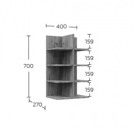 Κρεμαστό Ράφι Callisto Σκούρο Δρυς 40x27.7x70cm