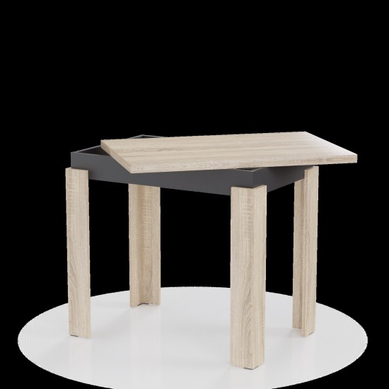 Τραπέζι Επεκτεινόμενο Κουζίνας Family Σονόμα-Ανθρακί 90x60x77cm