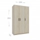 Ντουλάπα Τρίφυλλη Simple Σονόμα 120x52x205cm